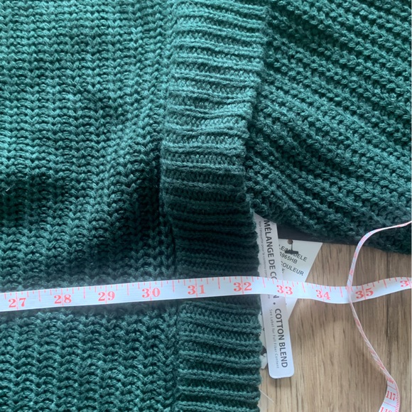 Design lab oversized sweater - poncho fits XL-3X - forest green - cotton blend - Picture 4 of 10